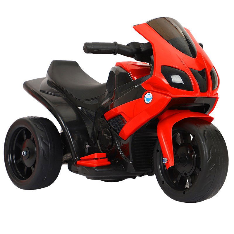 Masinute, Triciclete si Masinute Electrice - Motocicleta Electrica Flippy, cu Acumulator, cu Sistem Anti-Rasturnare, Sistem de Lumini si Sunet, 1-4 Ani, 42 x 68 x 36 cm, Rosu