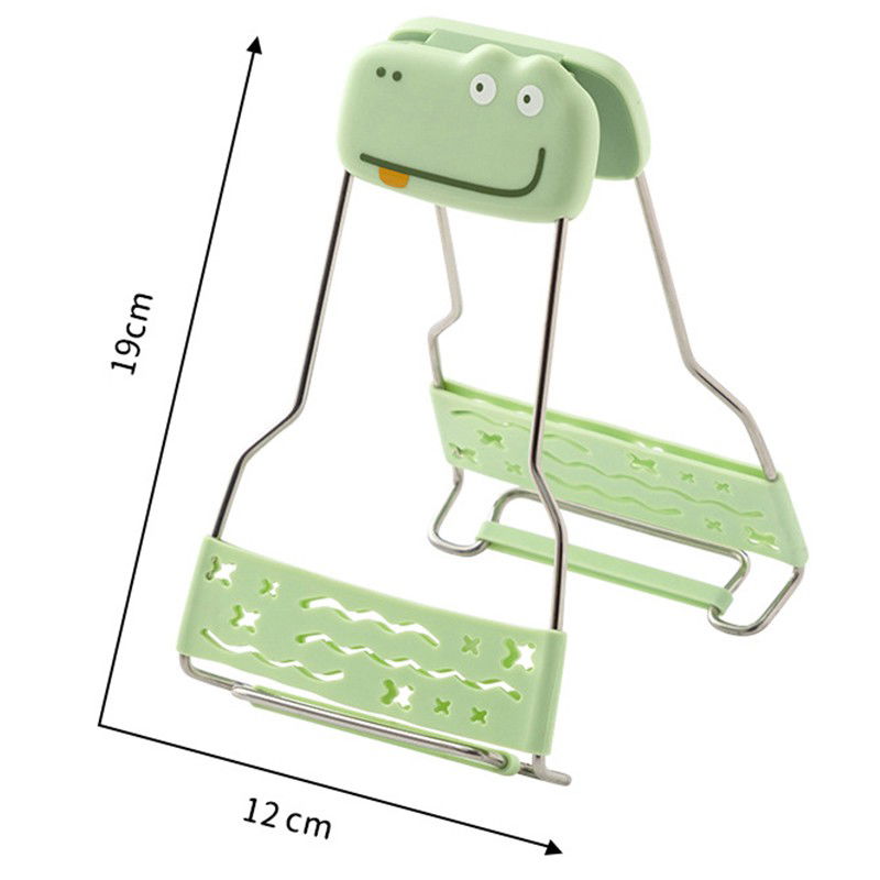 Pentru casa - Clema pentru Boluri Creativa, Flippy, Anti-Alunecare, din Silicon, de Uz Casnic, Rezistent la Temperaturi Inalte, Model Animat, 19x12 cm, Verde