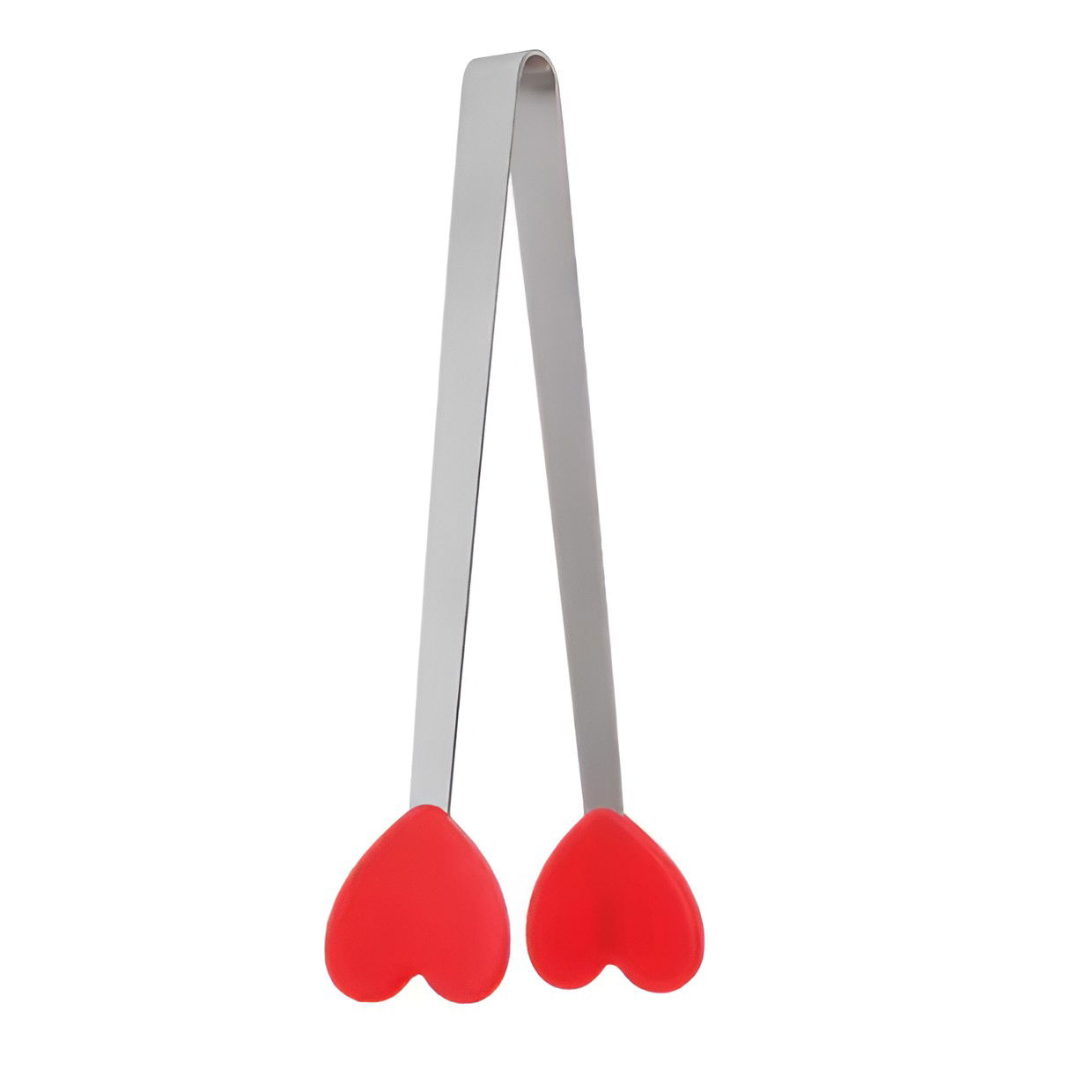 Pentru casa - Cleste Creativ pentru Mancare, Flippy, Model Inimioare din Silicon, 14.5x3 cm, Rezistent la Temperaturi Inalte si Coroziune, Rosu