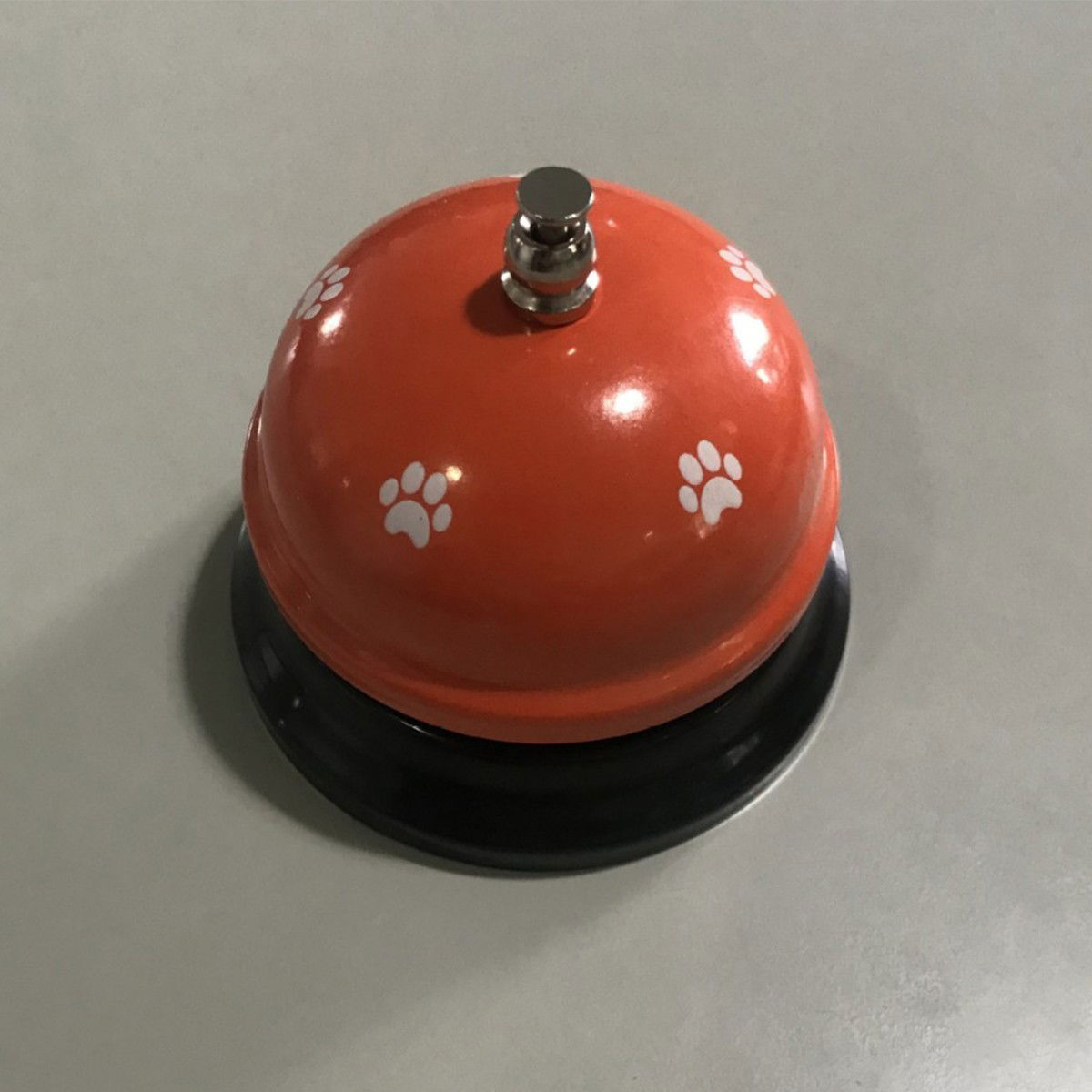 Clopotel Metalic Multifunctional, Flippy, Rosu cu Imprimeu Labuta Alba, 7.5 x 7.5 x 6.5  cm, Dresaj, Receptie, Restaurante [3]