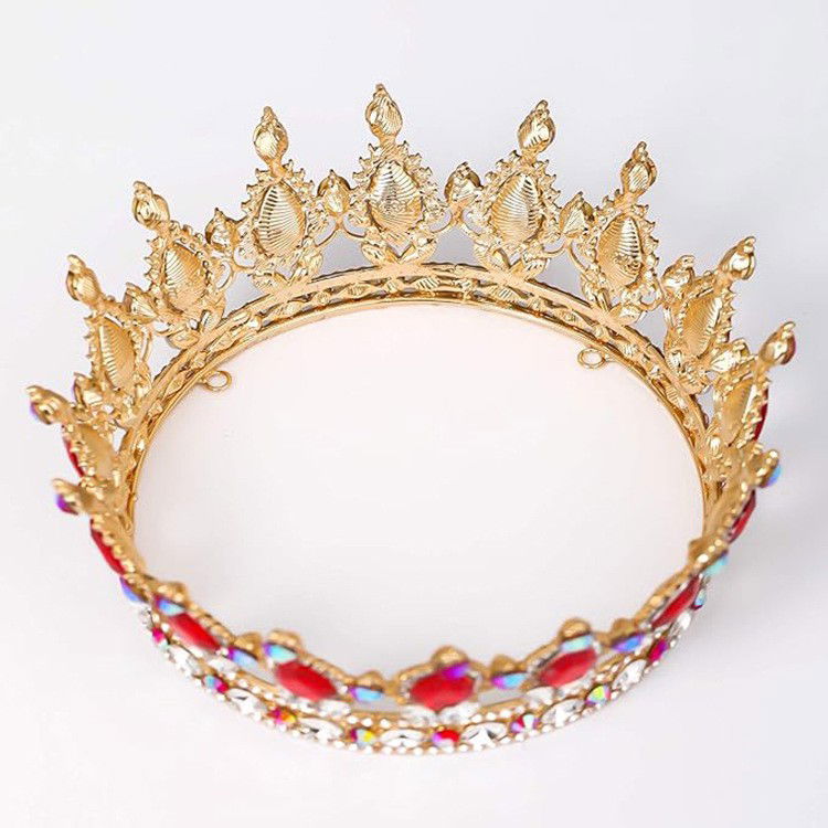 Diadema, Flippy, din Aliaj, cu Cristale, Accesoriu Par, Aniversare, Nunta, Petrecere, 15 x 5.3 x 12.5 cm, Rosu/Alb [3]