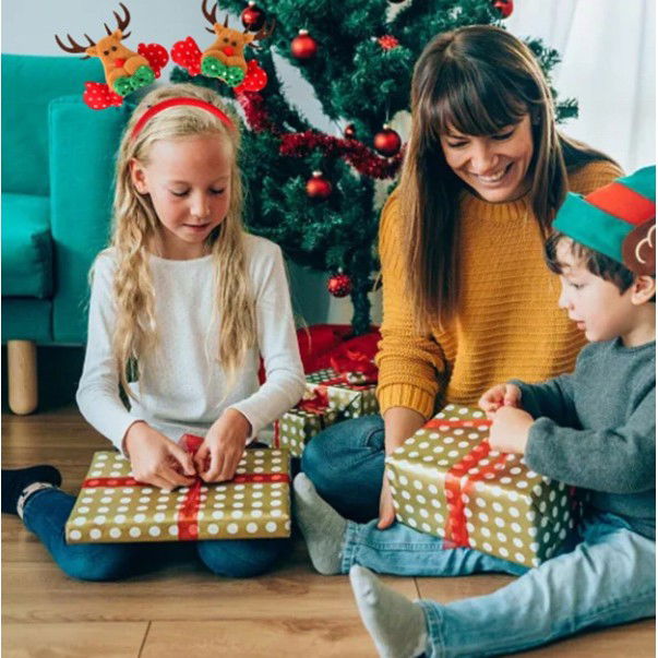 Petrecere - Coronita Decorativa, Flippy, Tema Craciun, 12 x 25 cm, Model Reni, Marime Universala, Multicolor