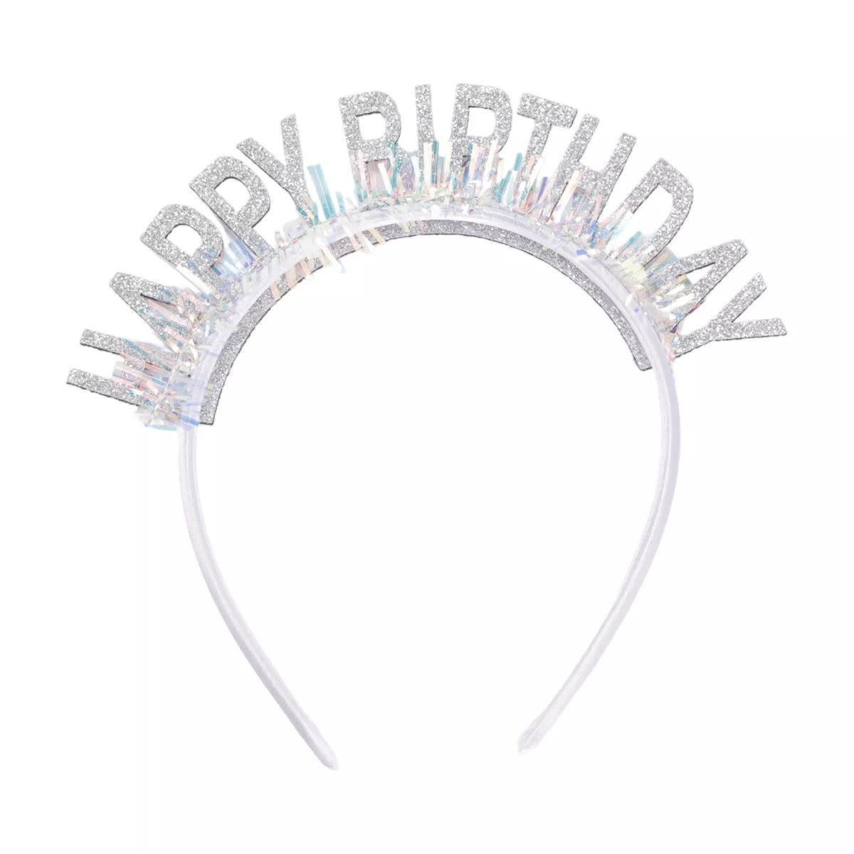 Coronita Decorativa pentru Petreceri, Flippy, Tema Aniversare, Model Happy Birthday, Marime Universala, Argintiu [1]