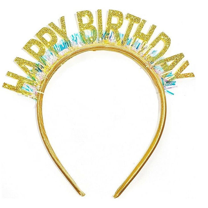 Coronita Decorativa pentru Petreceri, Flippy, Tema Aniversare, Model Happy Birthday, Marime Universala, Auriu [1]