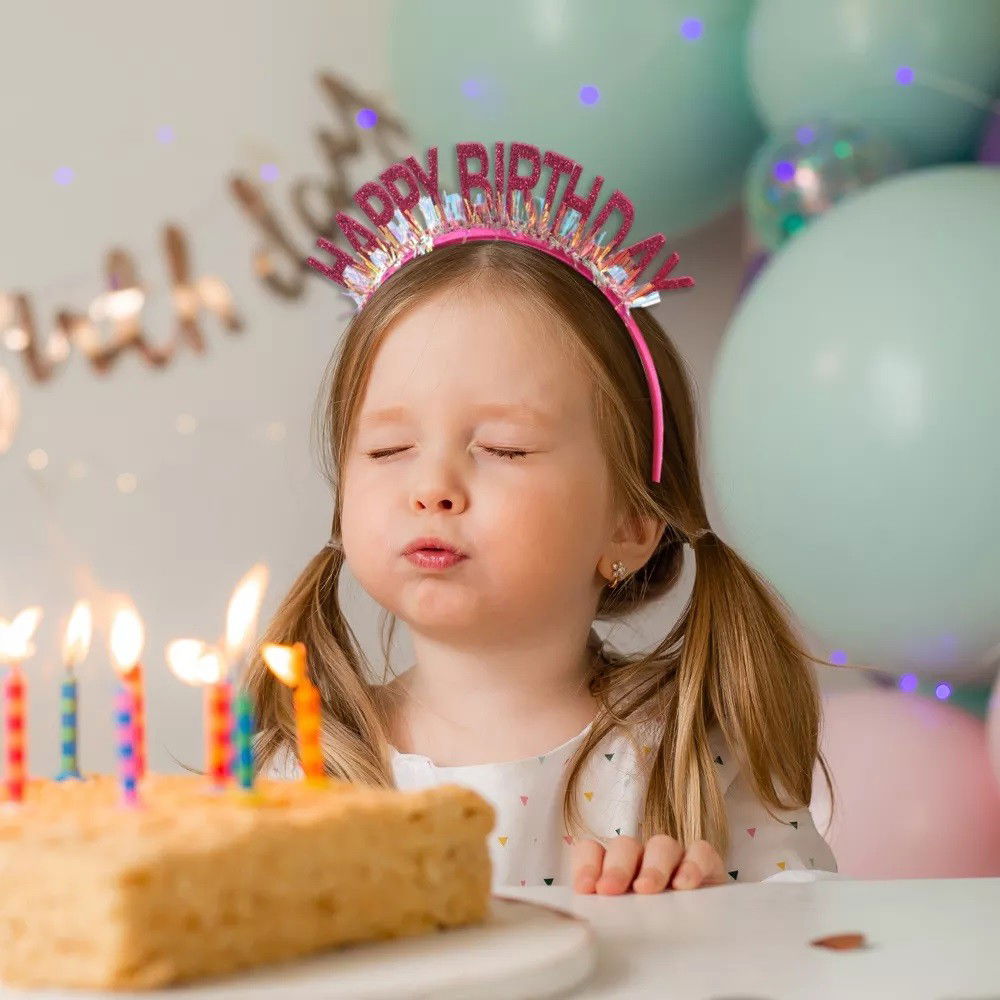 Coronita Decorativa pentru Petreceri, Flippy, Tema Aniversare, Model Happy Birthday, Marime Universala, Roz [3]