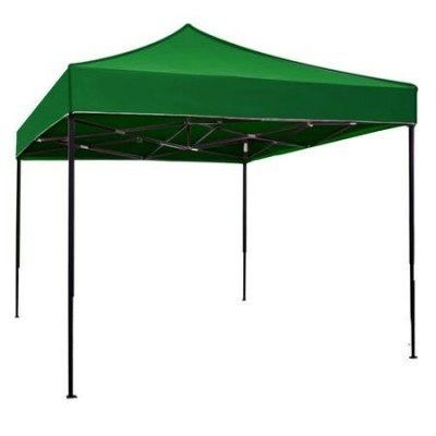 Corturi Evenimente si Articole Camping - Cort Pavilion 3x3m Verde Pliabil Cadru Metal pentru Curte, Gradina, Evenimente