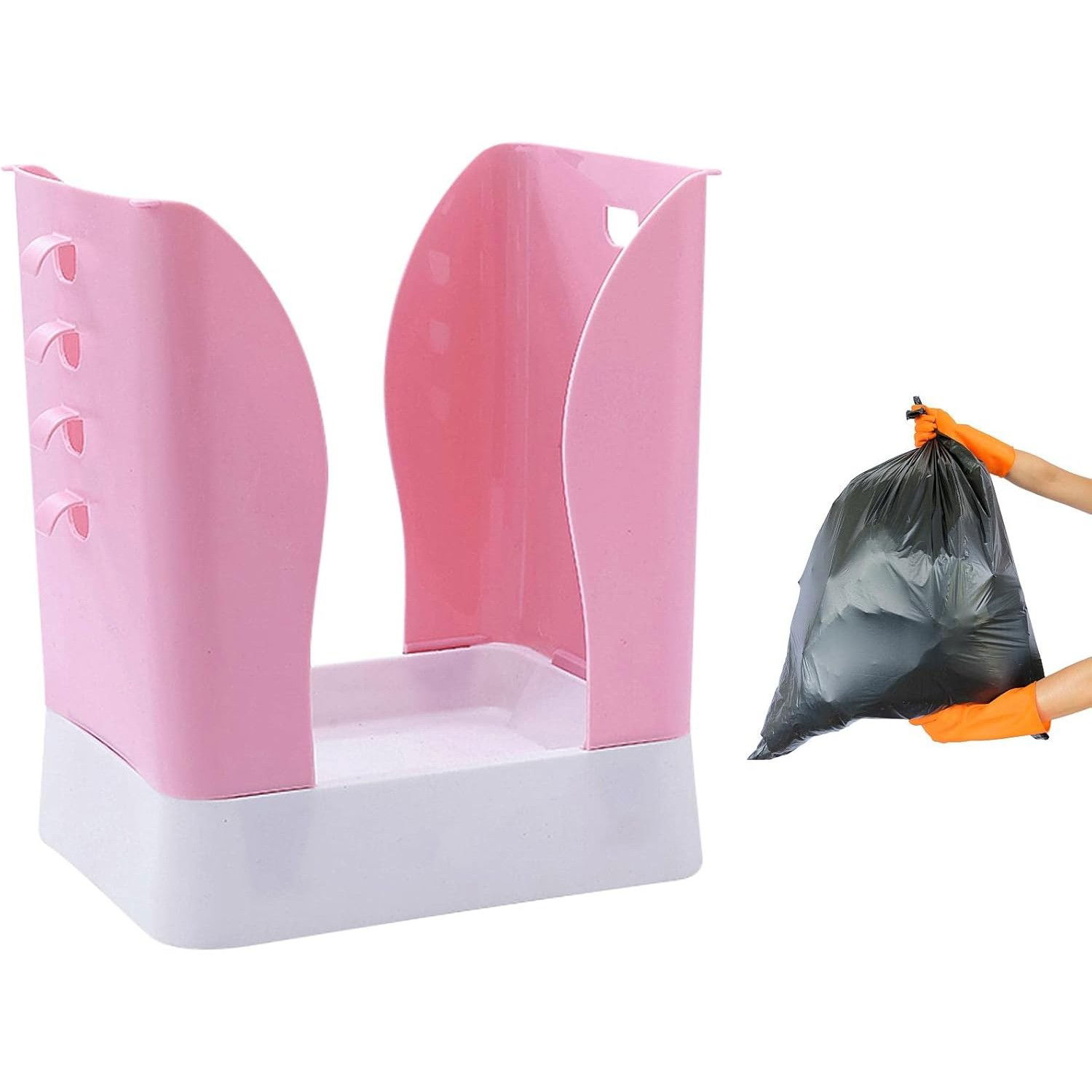 Pentru casa - Cos de Gunoi Extensibil, Flippy, din Plastic, Reglabil, Pliabil, Versatil, pentru Bucatarie, Baie sau Birou, Cos Universal, 21x25x17 cm, Roz Alb