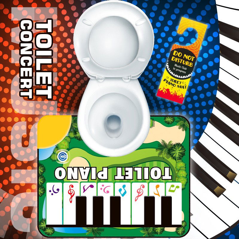 Covoras de Baie, Flippy, Model Pian Electric, Interactiv, 3 Moduri, +14 Ani, din Panza, cu Baterii, 60 x 48 cm, Verde [5]