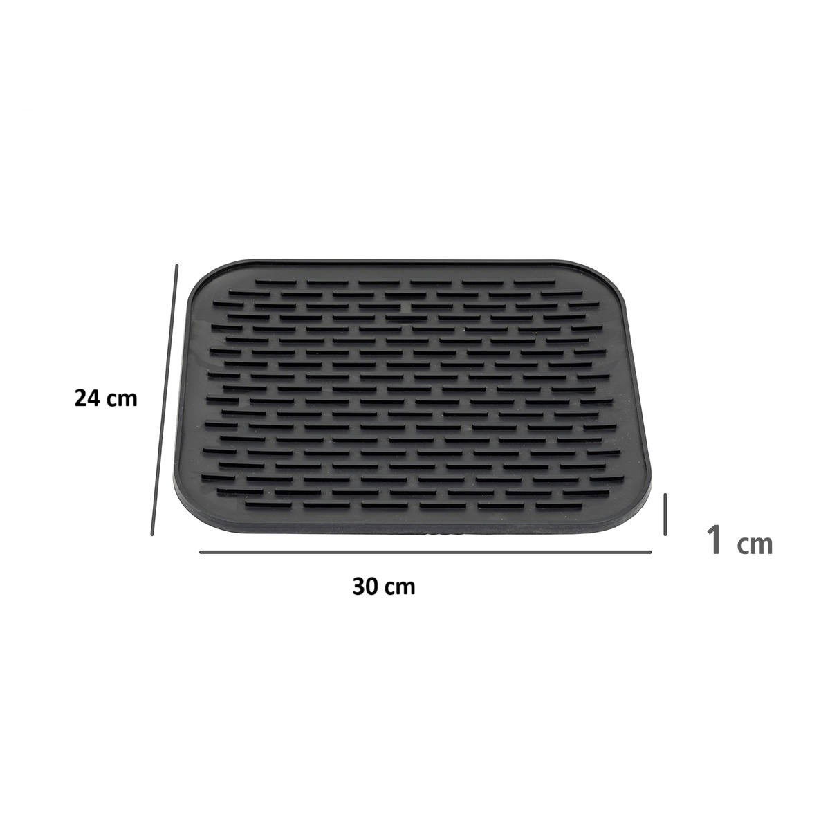 Covoras din Silicon pentru Scurgere Vase, Flippy, Uz Casnic, Rezistent la Temperaturi Ridicate, Izolator, 30x24 cm, Negru [2]
