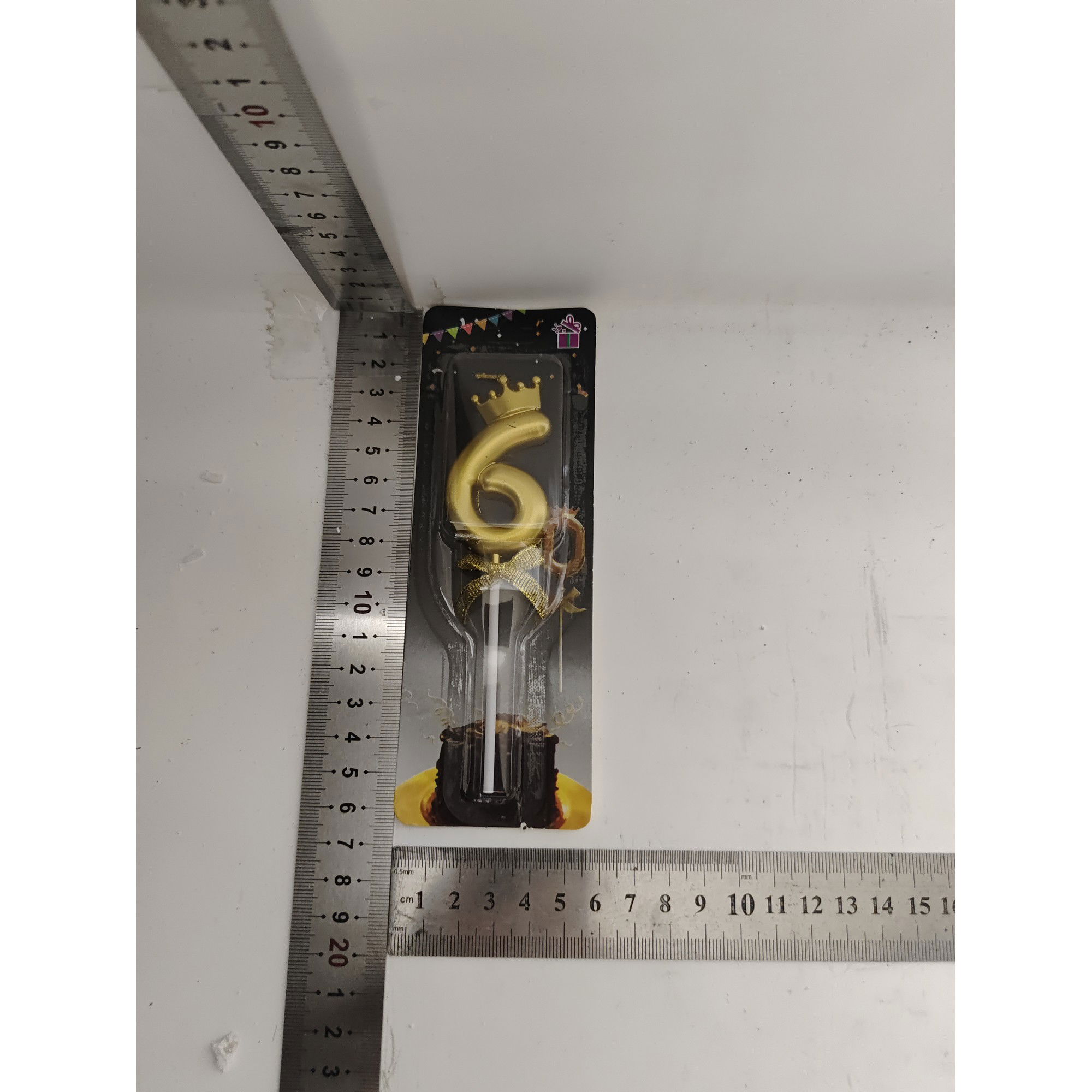 Pentru casa - Lumanare pentru Tort Cifra 6, Model Coroana, Gold, Flippy, Party