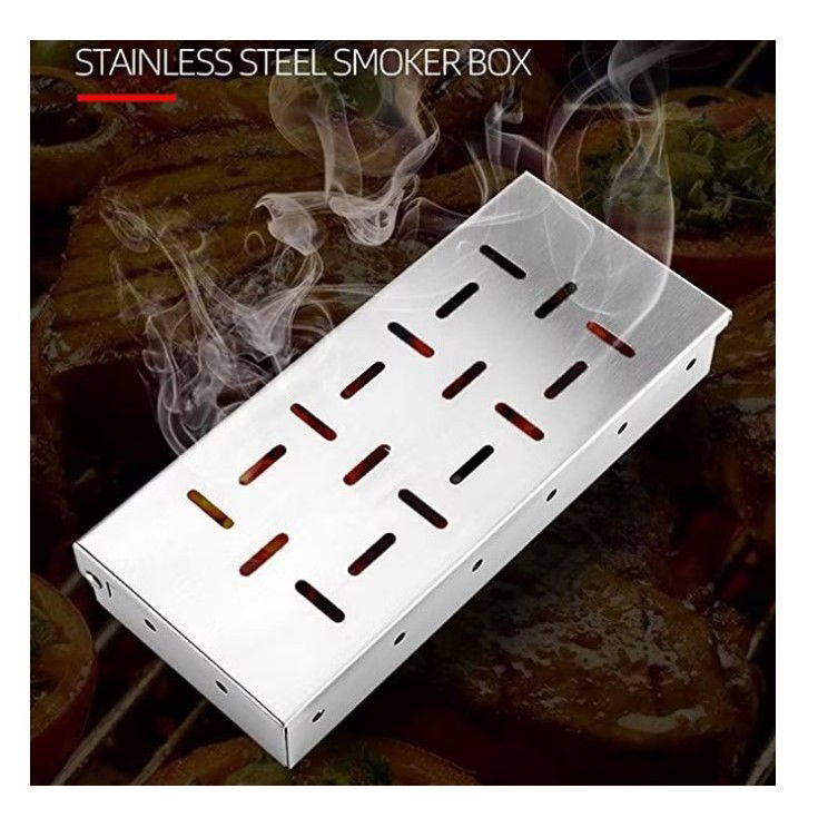 Cutie de afumator pentru gratar Flippy, Inox, 9.6x4.4x22.2 cm, Argintiu [6]