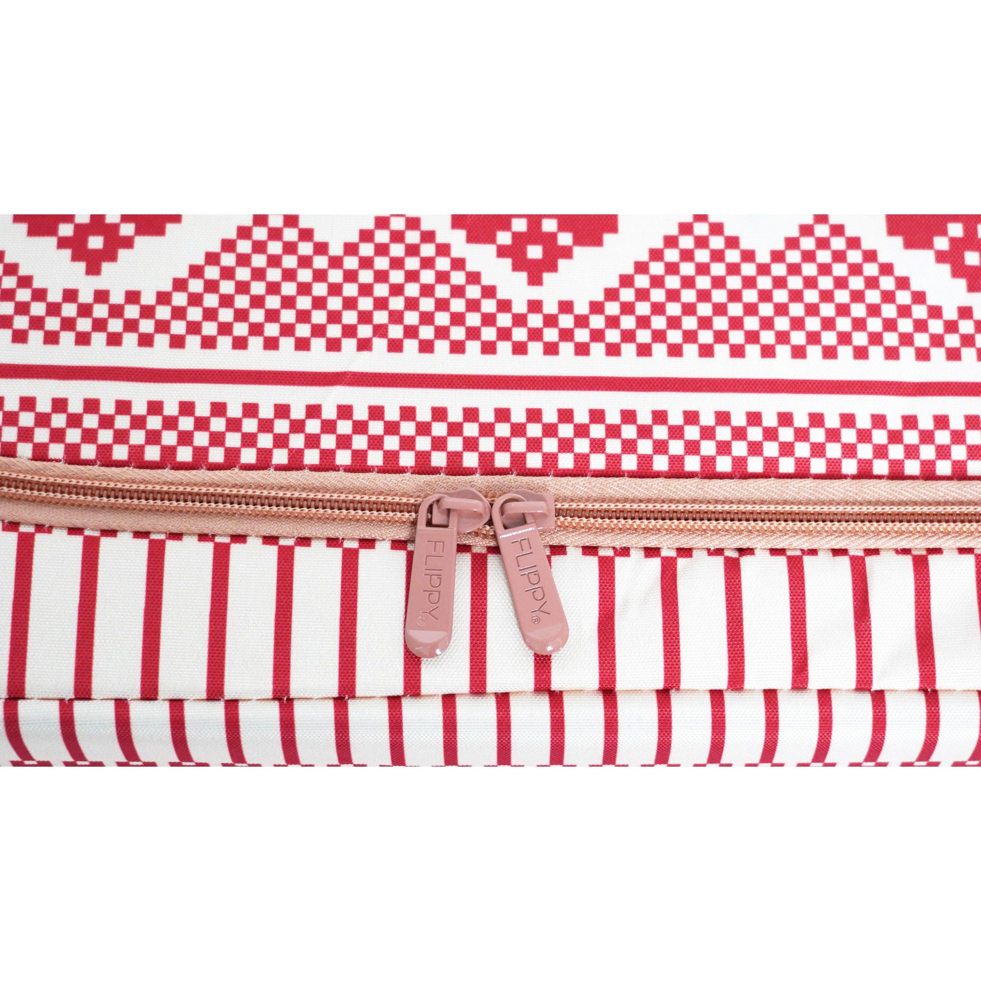 50 - 100 LEI - Cutie de Depozitare Pliabila, Flippy,100 L din Bumbac si In, 60X42X40 cm, Fereastra Frontala, 2 Usi de Acces cu Fermoar Bidirectional, Cadru Metalic, Suport Baza Stabil din Plastic, Motiv Traditional 