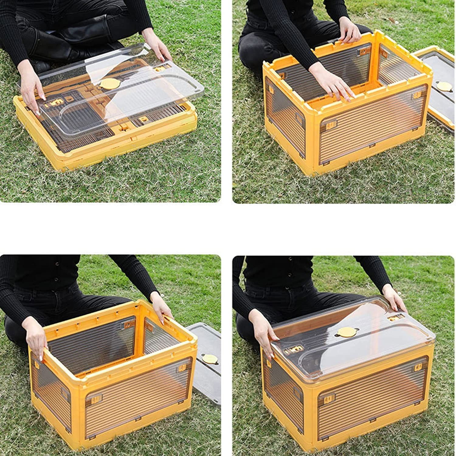 Cutie de depozitare pliabila, Flippy, Cu capac, 29 L, Plastic, 40.5x29x24.5 cm, Albastru [3]