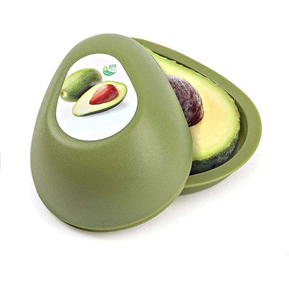 Pentru casa - Cutie Alimentara, Flippy, Model Avocado, din Plastic, 12.5 x 12.5 x 5.4 cm, 500 ml, Verde Inchis