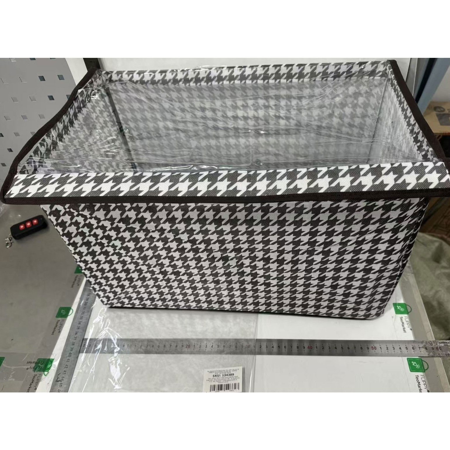 Cutie Depozitare, Flippy, Capac Transparent, Model In Carouri, Model Mare, Maro [4]