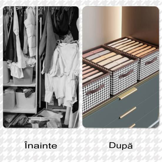 Cutie Depozitare, Flippy, Capac Transparent, Model In Carouri, Model Mare, Maro [5]