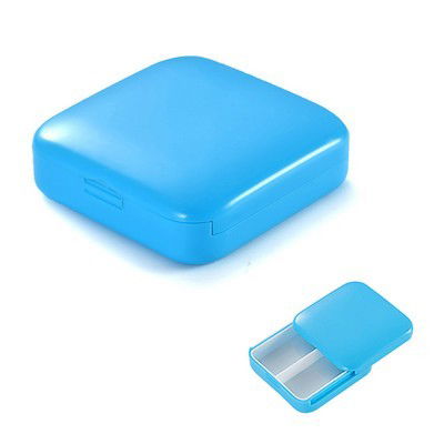 Cutie depozitare medicamente, 2 compartimente, Glisanta, Albastru, Patrata, Flippy, Inchidere etans [6]