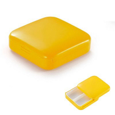 Cutie depozitare medicamente, 2 compartimente, Glisanta, Galben, Patrata, Flippy, Inchidere etans [4]