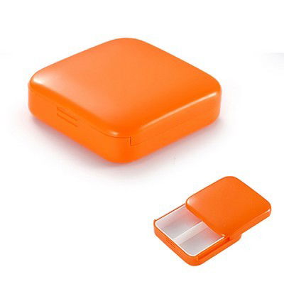 Cutie depozitare medicamente, 2 compartimente, Glisanta, Portocaliu, Patrata, Flippy, Inchidere etans [3]