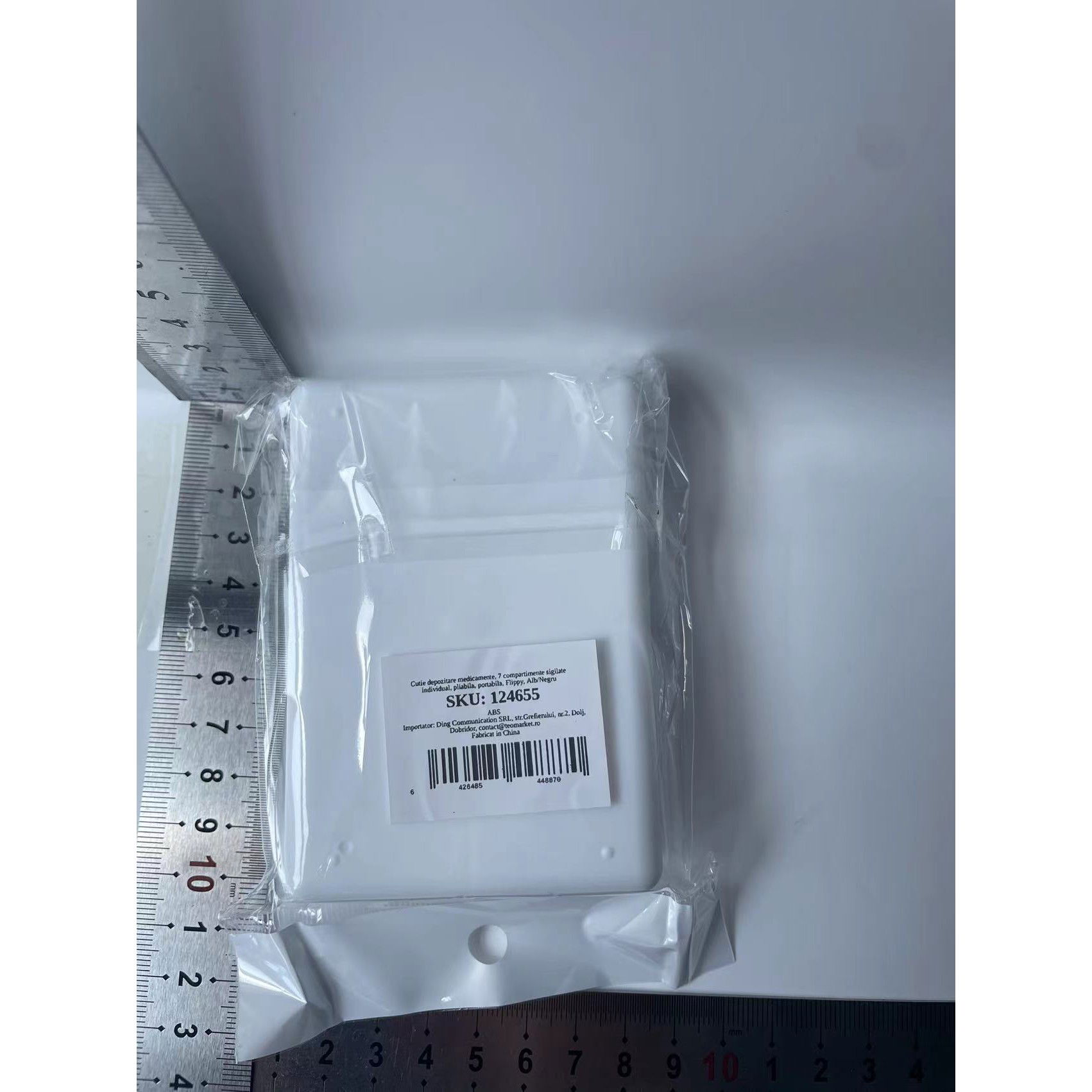 Cutie depozitare medicamente, 7 compartimente sigilate individual, pliabila, portabila, Flippy, Alb/Negru [5]