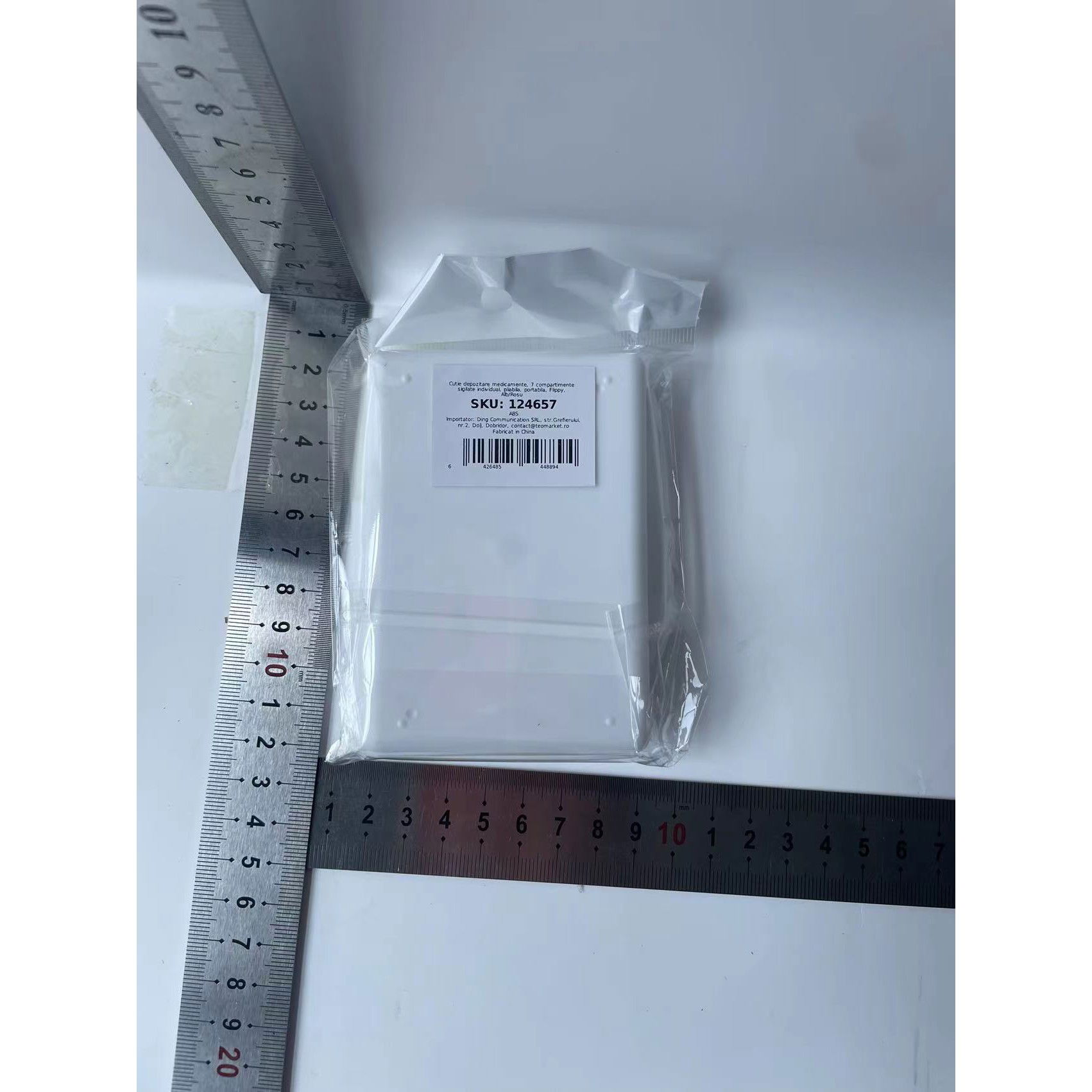 Cutie depozitare medicamente, 7 compartimente sigilate individual, pliabila, portabila, Flippy, Alb/Rosu [6]