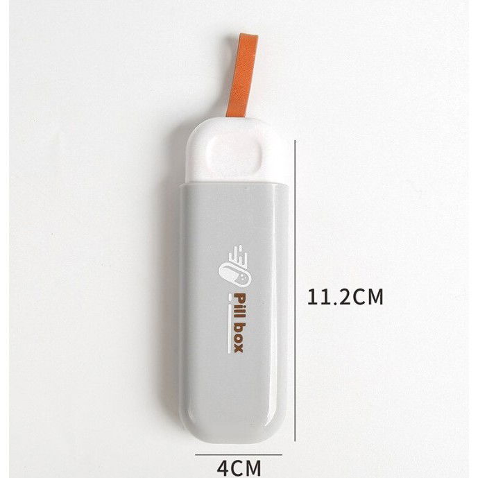 Cutie Depozitare Medicamente, Flippy, Portabila, 3 Compartimente, Tip Breloc, Plastic, Glisanta, Gri, 10.7x3.6x1.6 cm [4]