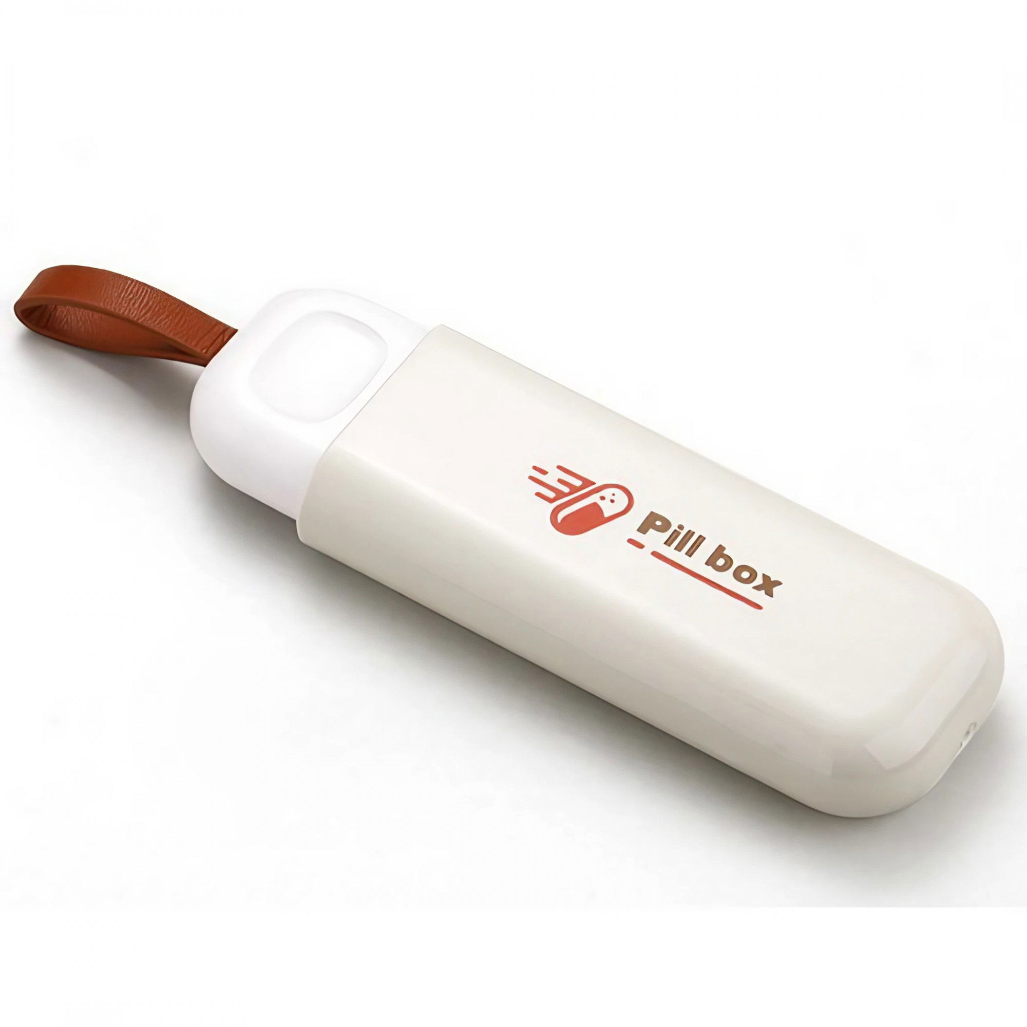 Pentru casa - Cutie Depozitare Medicamente, Flippy, Portabila, 3 Compartimente, Tip Breloc, Plastic, Glisanta, Alb, 10.7x3.6x1.6 cm