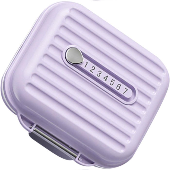 Cutie Medicamente, Flippy, Mov, 7 Compartimente, Portabila si Compacta, 7.8x7.2x3.5 cm, Ideala pentru Uzul Cotidian [5]
