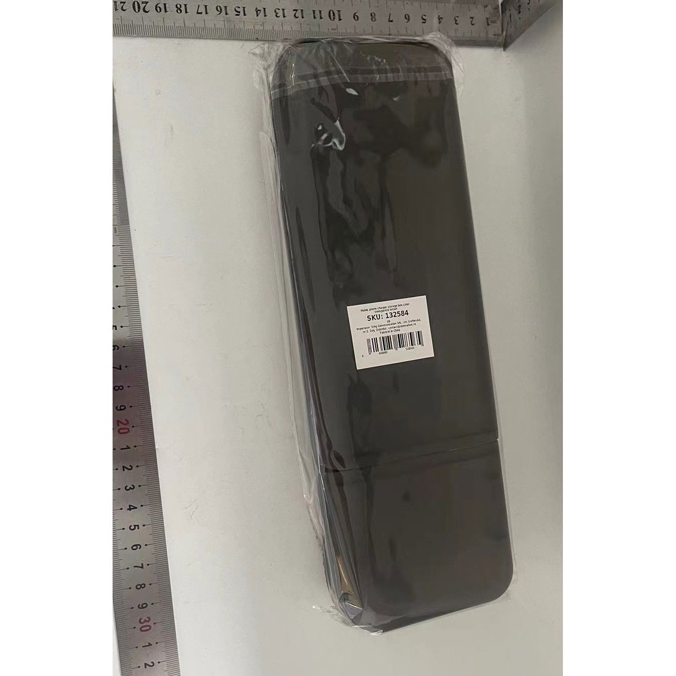 Pentru casa - Cutie Organizatoare pentru Cabluri, Flippy, din Plastic, 28 x 9 x 6 cm, Gri