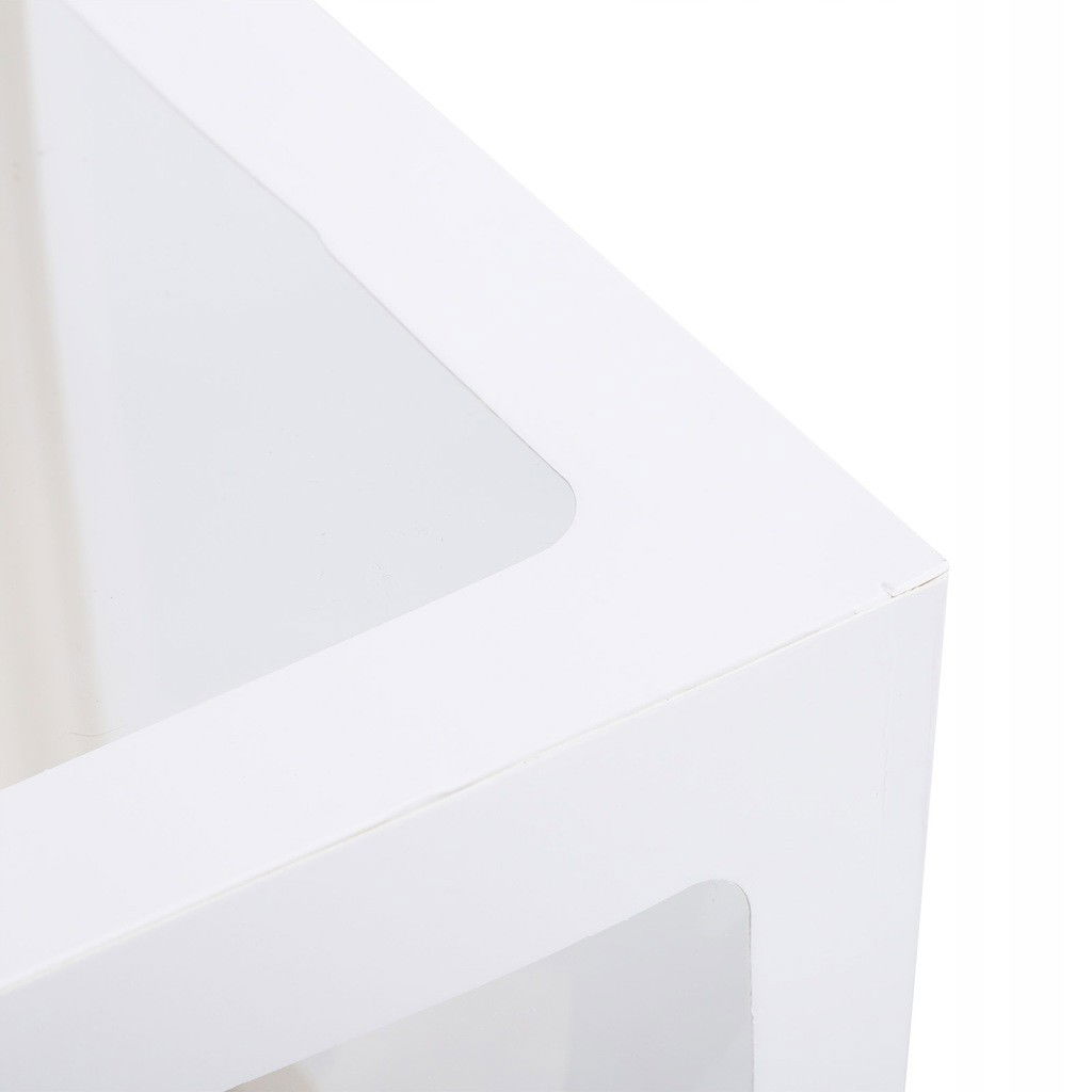 Set 4 Cutii pentru Baloane, Flippy, Model Simplu, Tematica Aniversare, Cuburi Decorative din Plastic, Accesorii pentru Petrecere, 30 x30 cm, Transparente Contur Alb [3]