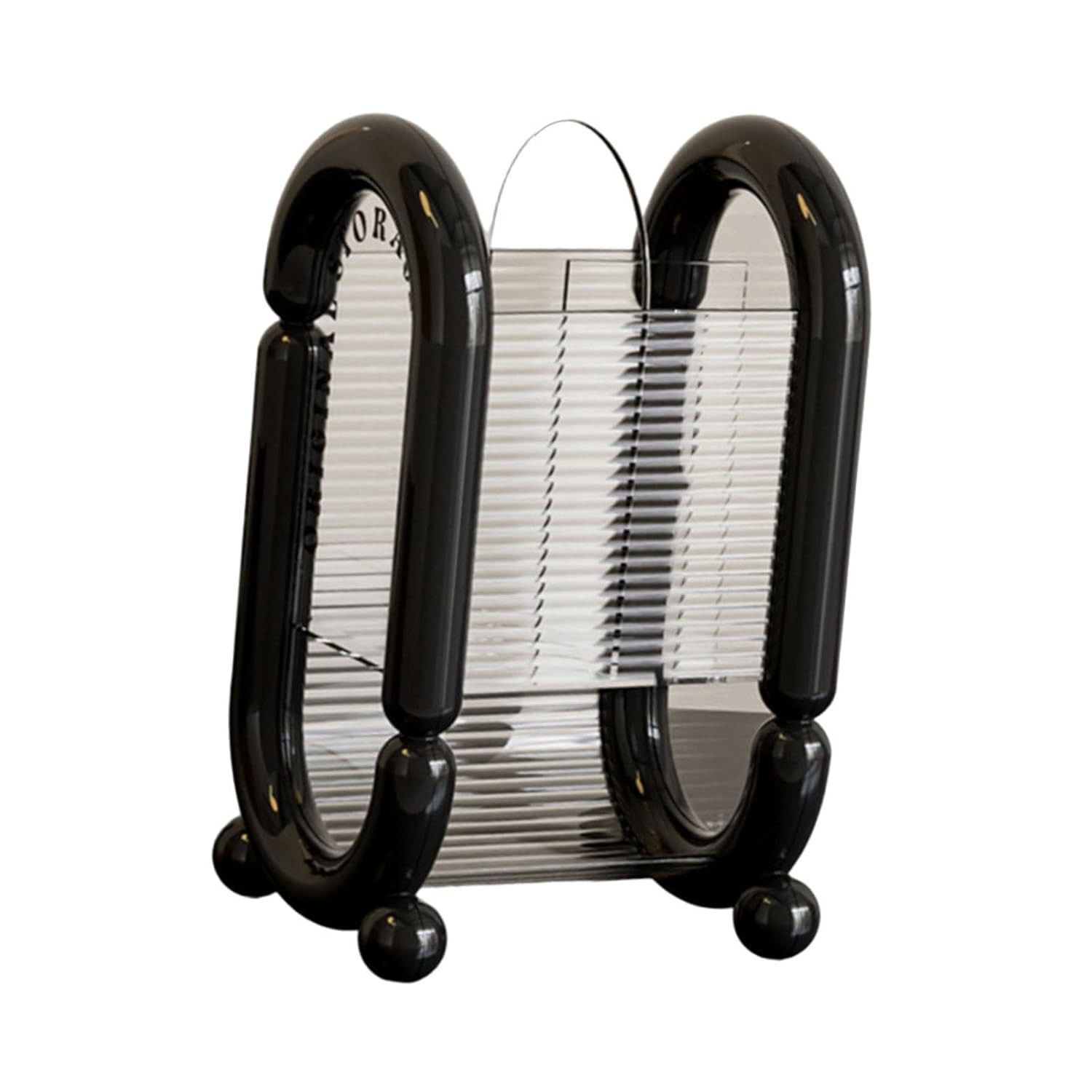 Cutie pentru Depozitare Cosmetice, Flippy, pentru Pensule, Creioane si Buretei, 4 Compartimente, din Plastic, 12 x 10 x 20 cm, Negru [5]