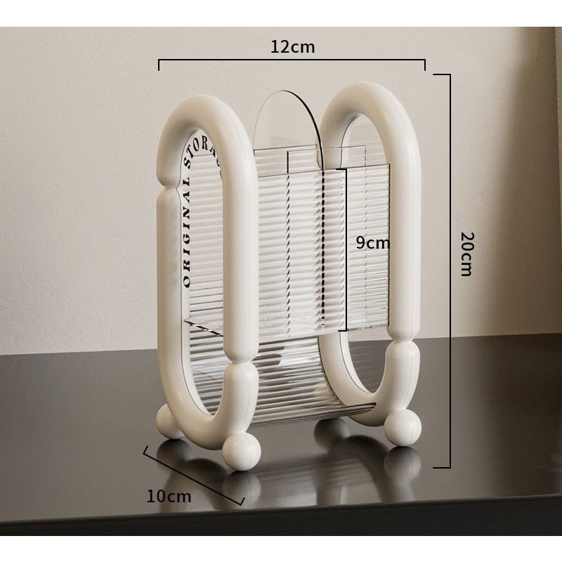 Cutie pentru Depozitare Cosmetice, Flippy, pentru Pensule, Creioane si Buretei, 4 Compartimente, din Plastic, 12 x 10 x 20 cm, Alb [5]