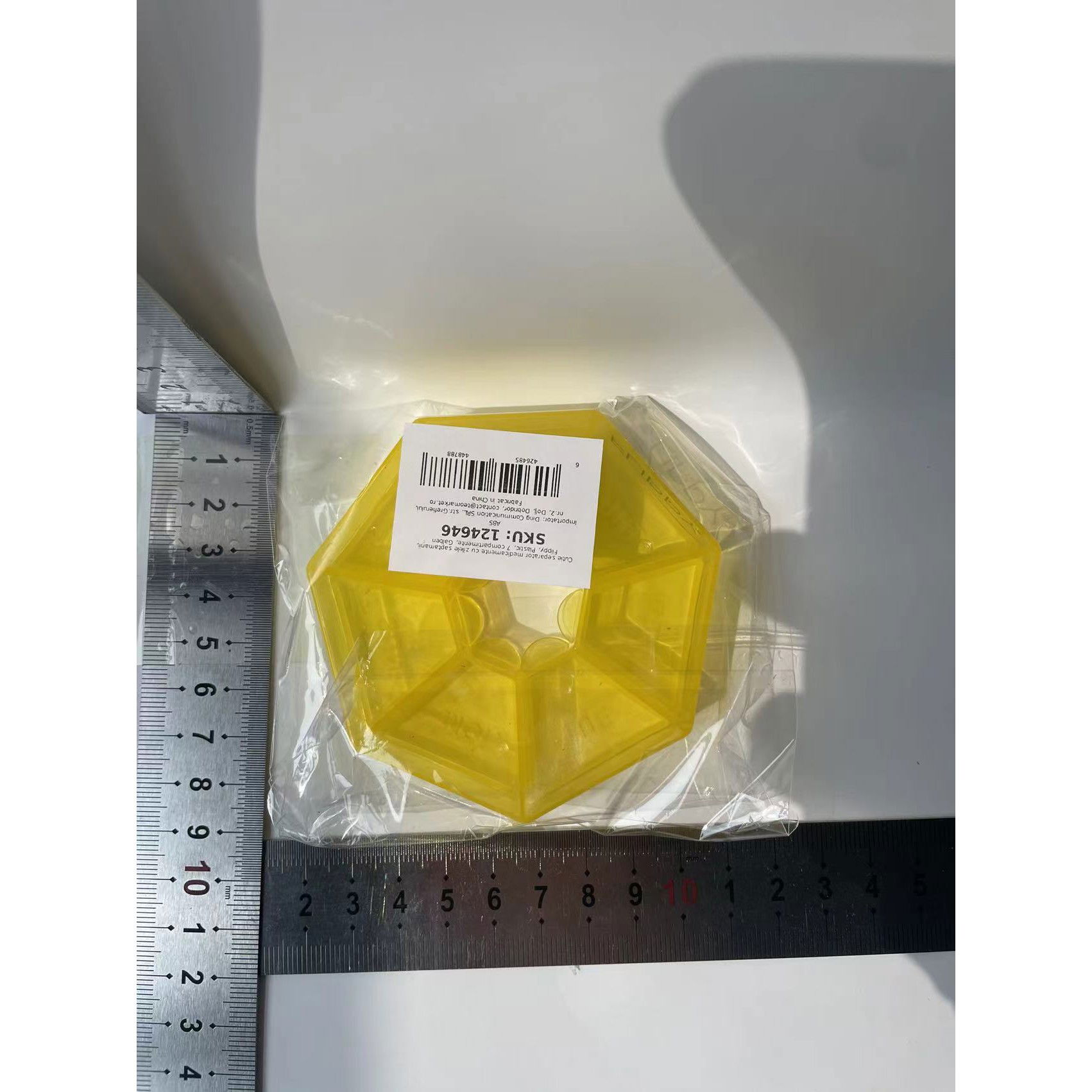 Cutie separator medicamente cu zilele saptamanii, Flippy, Plastic, 7 compartimente, Galben [6]