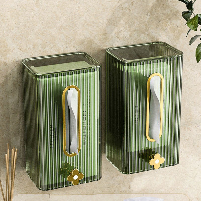 Cutie suport servetele eleganta Flippy, cu montare pe perete sau dulap, material plastic dur, 21.3 x 8.7 x 12 cm, verde [9]