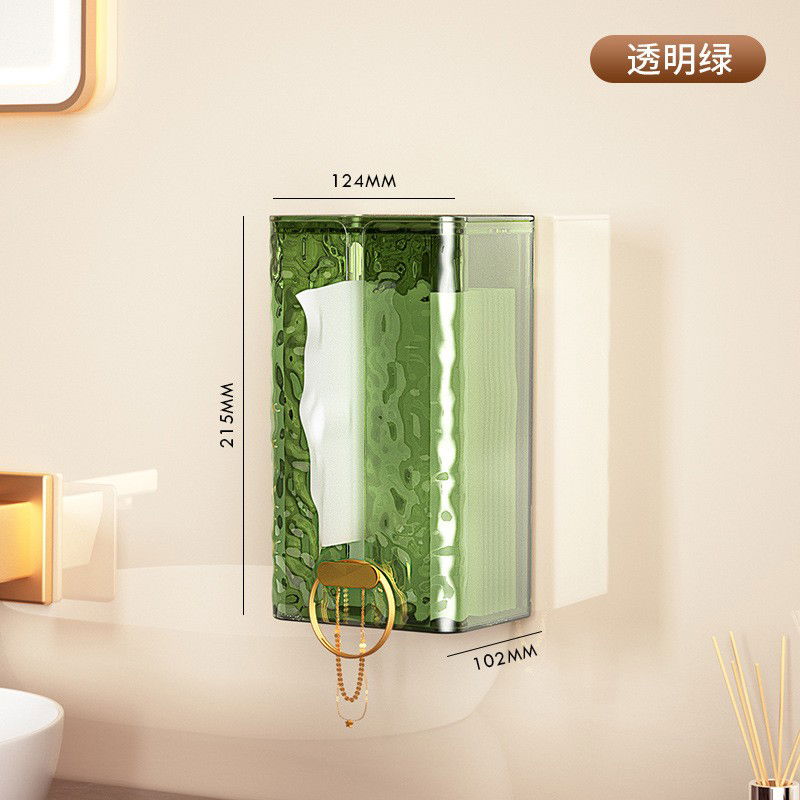 Pentru casa - Cutie suport servetele eleganta Flippy, cu montare pe perete sau dulap, material plastic dur, 21.3 x 8.7 x 12 cm, verde