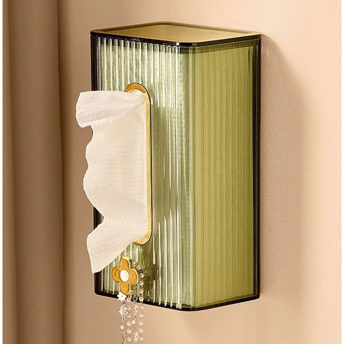 Cutie suport servetele eleganta Flippy, cu montare pe perete sau dulap, material plastic dur, 21.3 x 8.7 x 12 cm, verde [8]