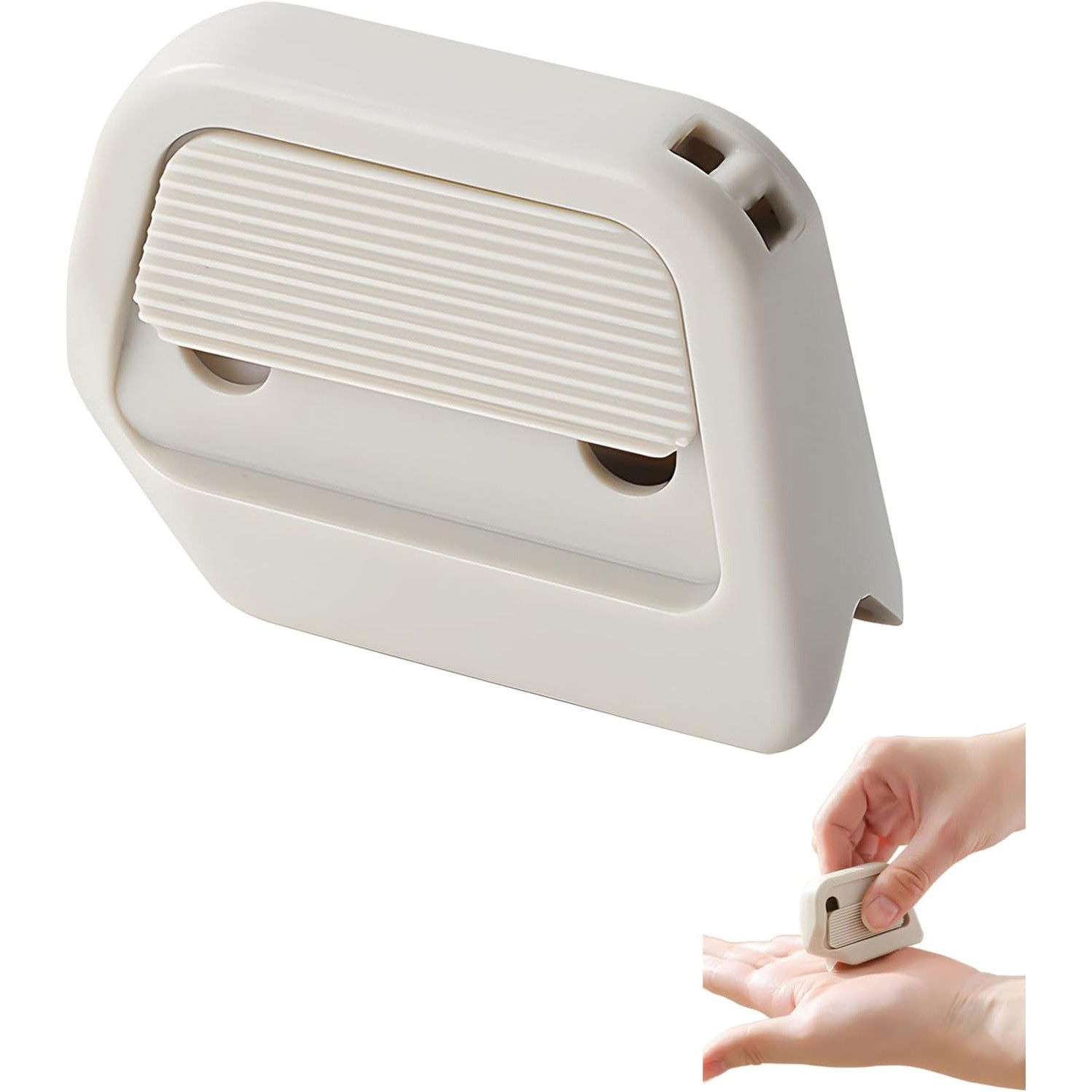 Accesorii Bucătărie - Cutter Portabil, Flippy, din ABS, Magnetic, Lama Ceramica, Autoretractabila, Universal, Alb