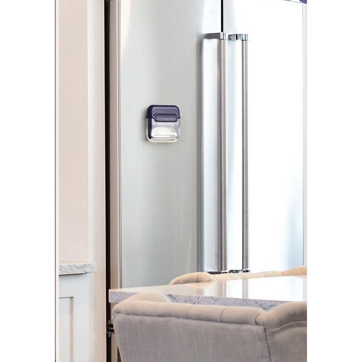 Decojitor/Curatator manual de legume si fructe, Flippy, portabil, cu magnet, doua lame, Inox, Mov, 6.7x6x1.6 cm [2]