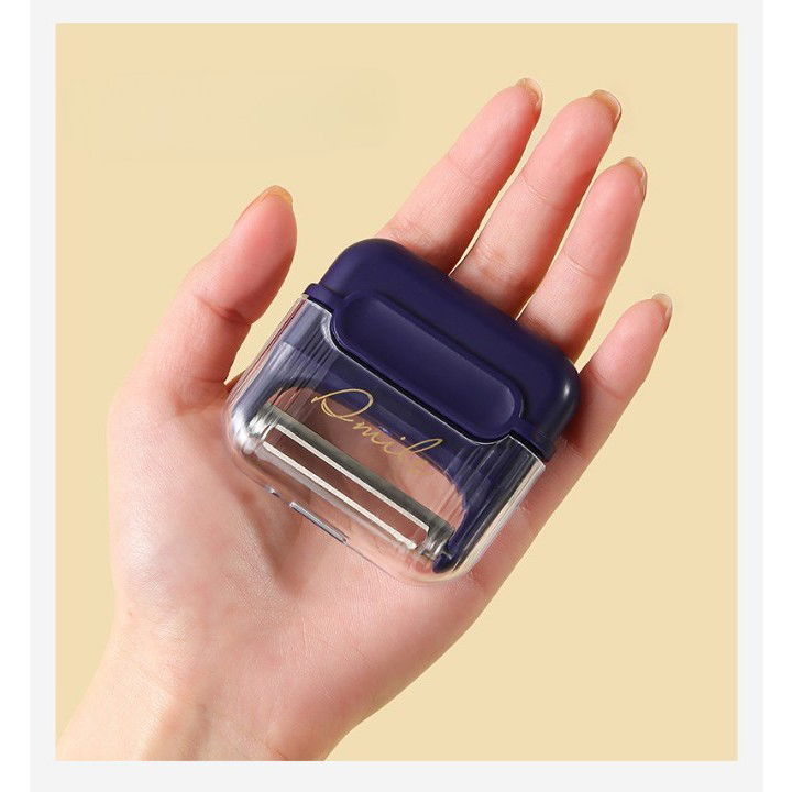 Decojitor/Curatator manual de legume si fructe, Flippy, portabil, cu magnet, doua lame, Inox, Mov, 6.7x6x1.6 cm [3]