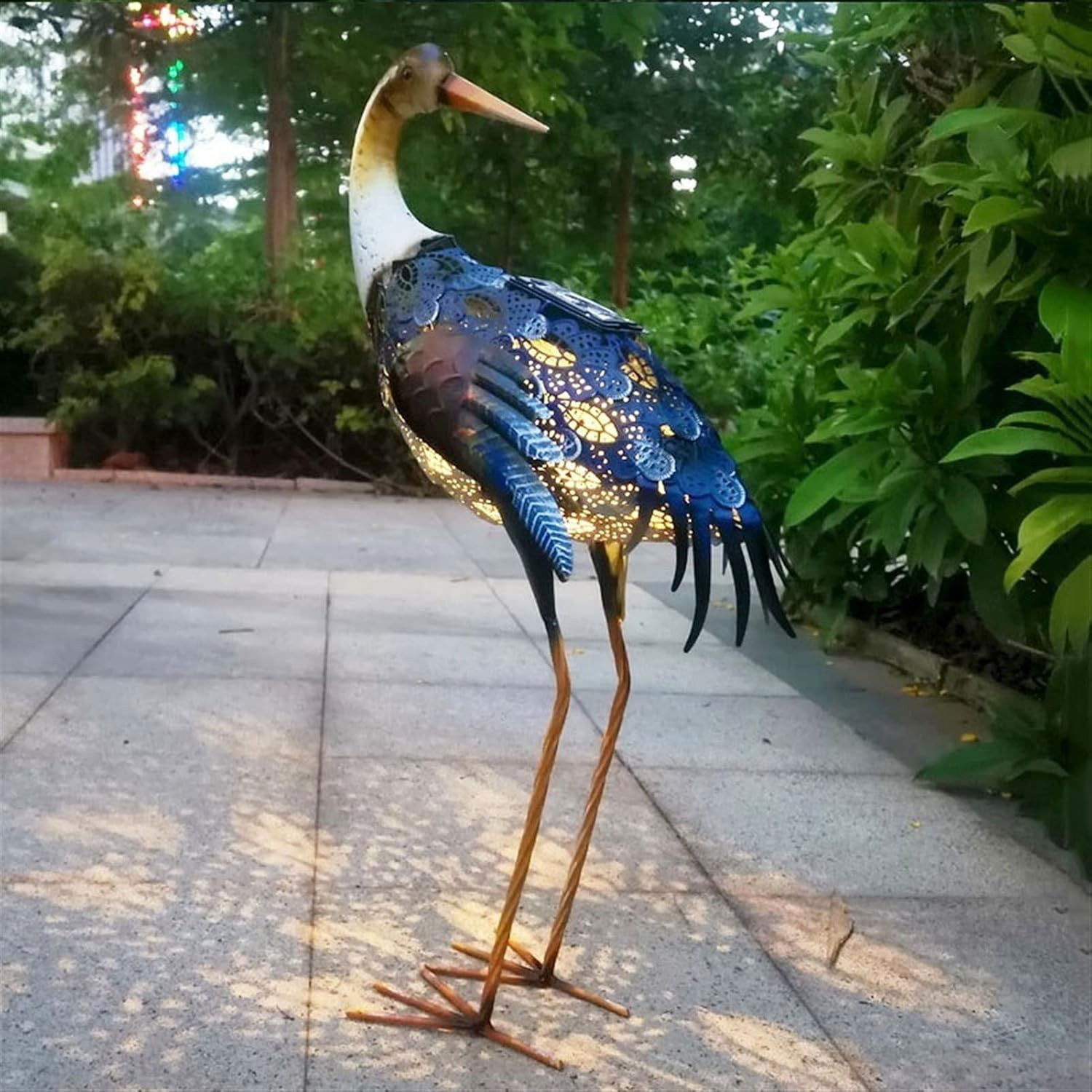 Decoratiune de Gradina cu Lampa solara, Flippy, Model Pasare, Iluminare Led si Incarcare Solara, 57 x 32 x 17 cm, pentru Exterior, Multicolor [6]