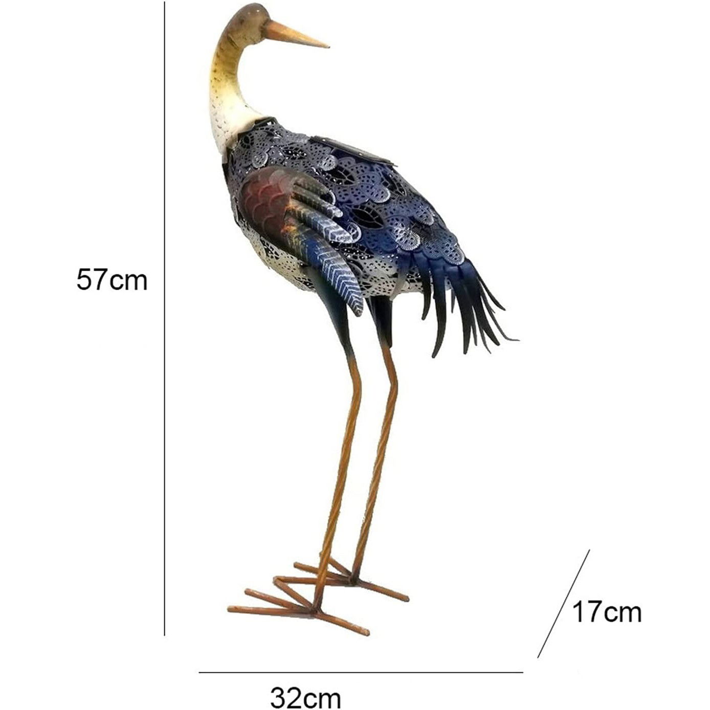 Decoratiune de Gradina cu Lampa solara, Flippy, Model Pasare, Iluminare Led si Incarcare Solara, 57 x 32 x 17 cm, pentru Exterior, Multicolor [3]