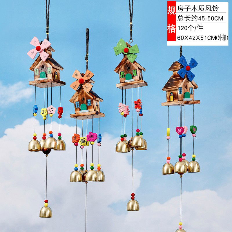 Articole pentru Gradina si Bricolaj - Decoratiune gradina pentru vant, Flippy, 45-50 cm, casute diverse, Multicolor