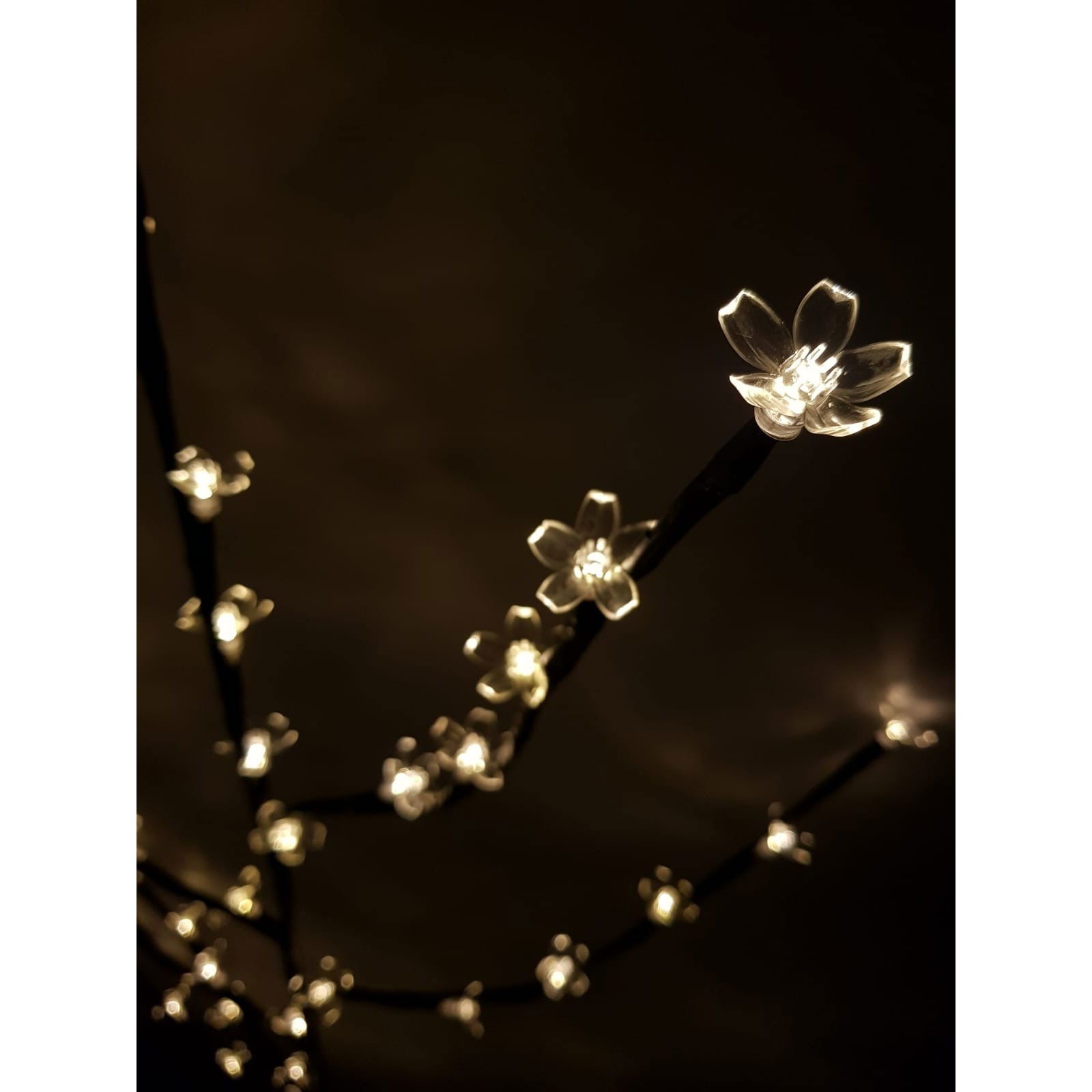 Decoratiune Luminoasa, Flippy, Crenguta, cu Baterii, 72 LED -uri, Flori, Alb Cald [2]