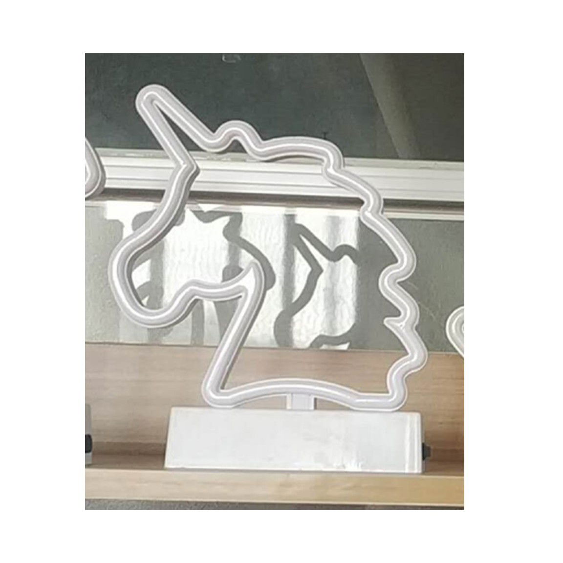 Decoratiune Luminoasa cu Baterii Unicorn 25 cm Alb Rece [3]