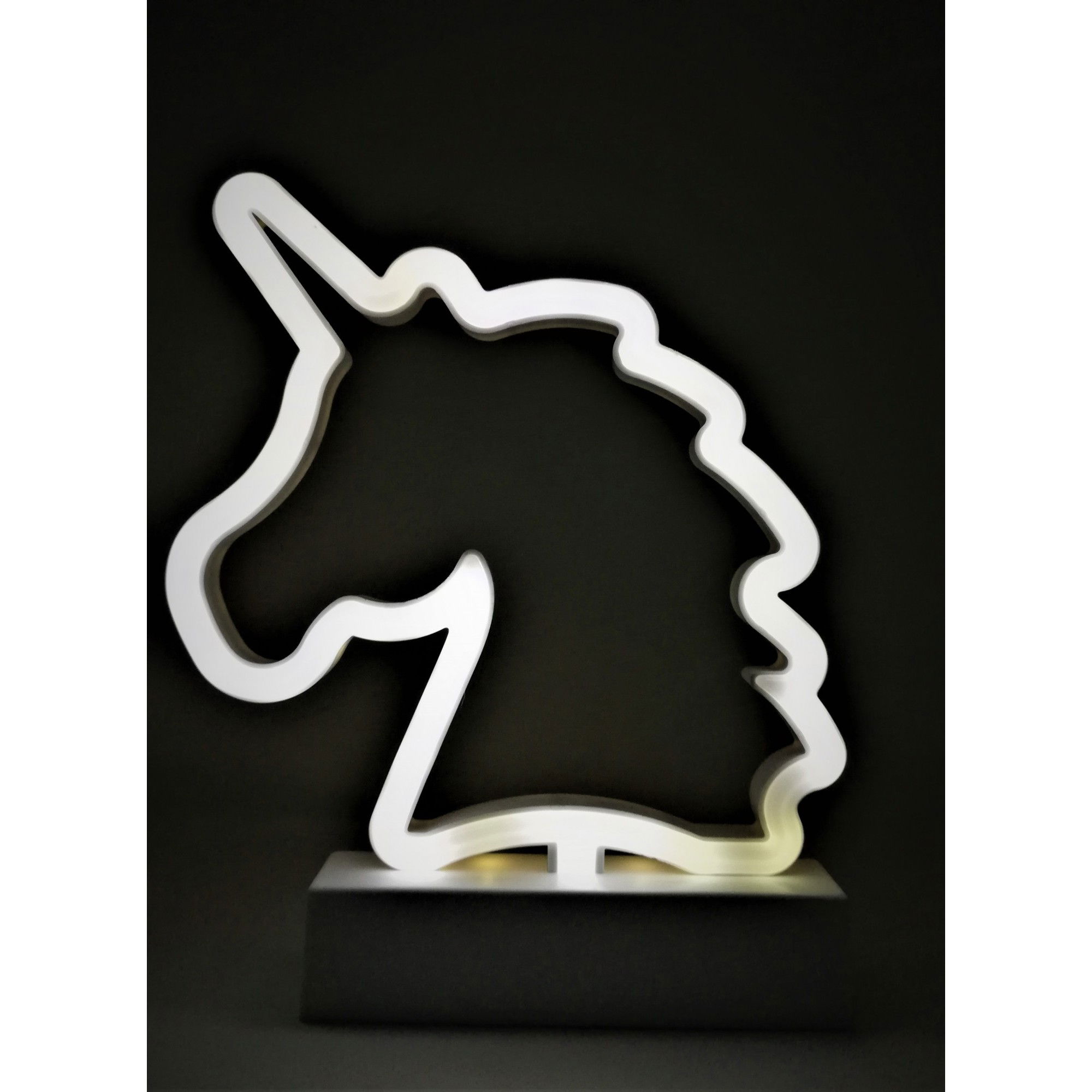 Diverse Casa - Decoratiune Luminoasa cu Baterii Unicorn 25 cm Alb Rece