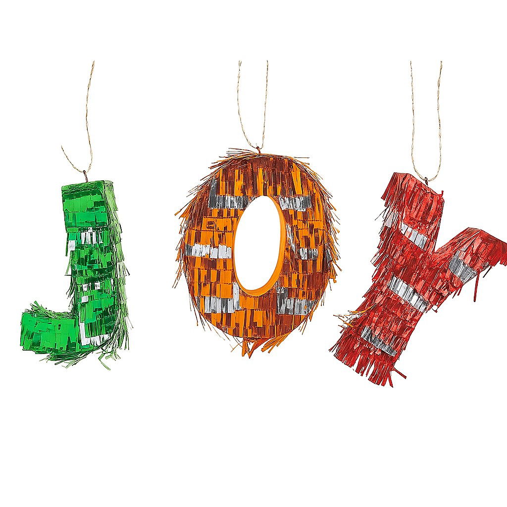 Pinata - Pinata Mini JOY, Flippy, Accesoriu pentru Petrecere Set 3 Bucati din Hartie Creponata si Carton, Pinata pentru Petreceri, 40 x 27 x 8 cm, Verde Portocaliu Rosu