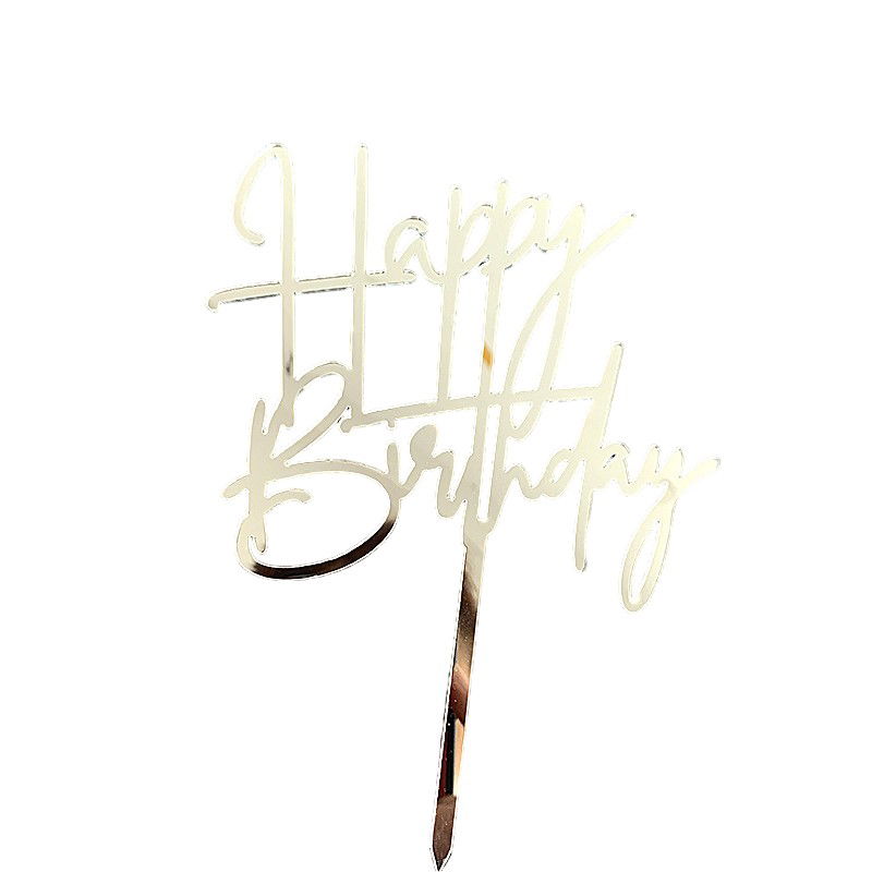 10 - 25 LEI - Decoratiune Topper pentru Tort, Flippy, Model Happy Birthday, Tematica Aniversare, Arginitu, 10 cm