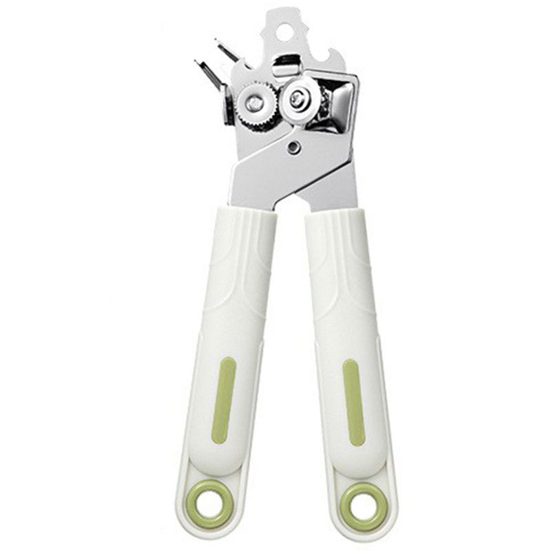 Pentru casa - Desfacator de Conserve 3 in 1, Flippy, Instrument pentru Deschis Conserve, Sticle, Otel inoxidabil, Simplu de Utilizat, Maner Anti alunecare, 21.5 x 4.7 cm Alb