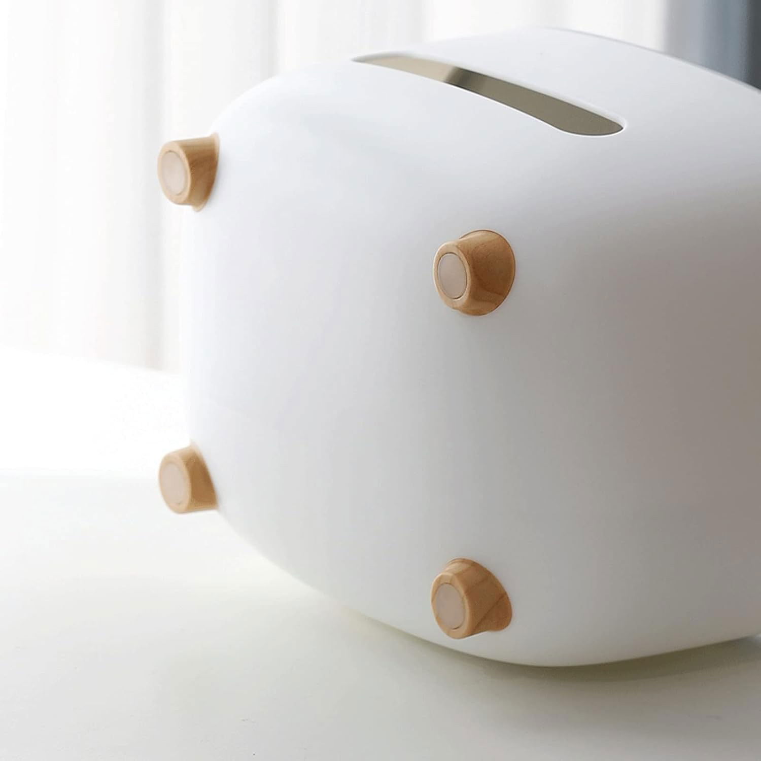 Pentru casa - Suport pentru Servetele, Flippy, Cutie Multifunctionala, Design Minimalist, ABS, cu Suport pentru Obiectele Personale, pentru Birou, 21x12x12 cm, Gri