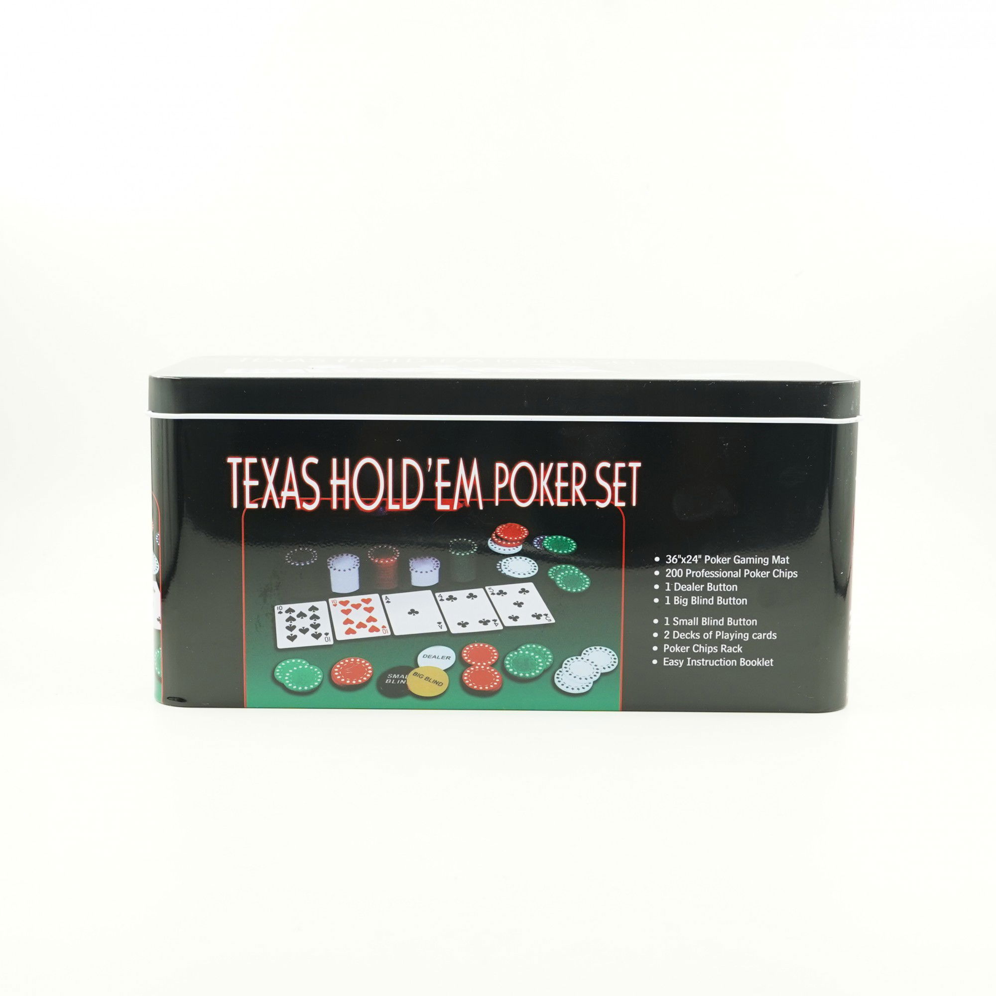 Set de Poker Complex cu 200 de jetoane Flippy, Include 2 seturi de carti, Texas Hold`em set, portabil, cutie depozitare [11]